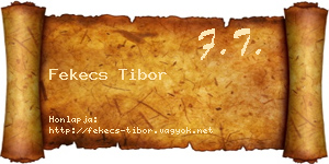 Fekecs Tibor névjegykártya