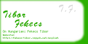 tibor fekecs business card